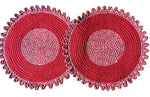 Cotton Anti-Slip Doormat for Home & Bathroom Entrance Red round Mat (55 cm) Image 1