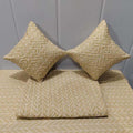 Microfiber (90x100 Inch) Double Size Bedsheet With 2 Pillow Cover in Beige Color Image 1
