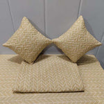 Microfiber (90x100 Inch) Double Size Bedsheet With 2 Pillow Cover in Beige Color Image 1