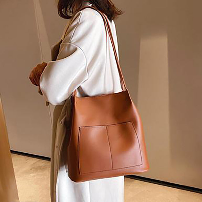 Handbag For Women And Girls Stylish Brown PU Leather Bag Image 2