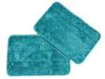 Microfiber Anti-Slip Doormat for Home & Bathroom Entrance Sky Blue Rectangular Mat (33x53 cm) 2 Pcs Image 1