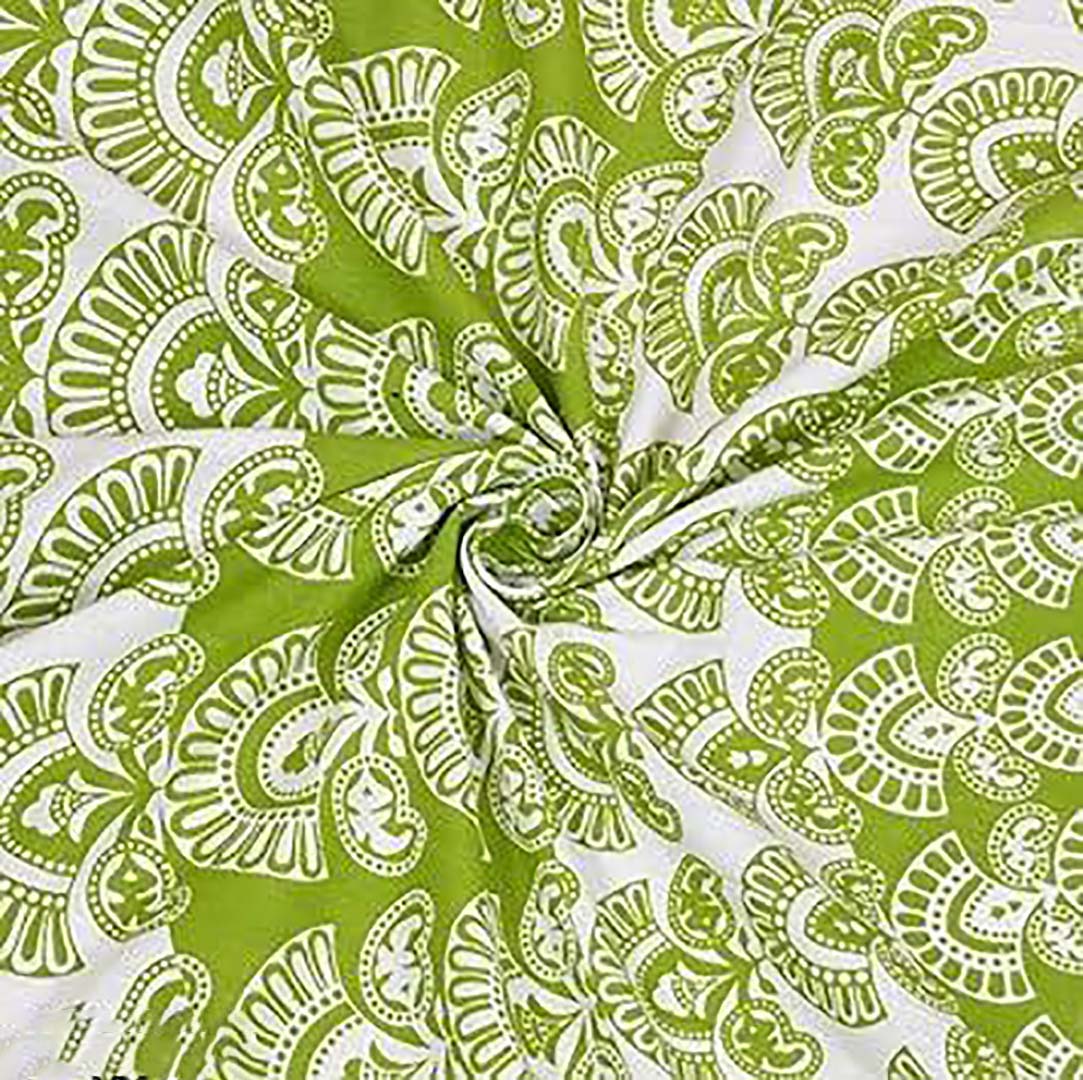 Cotton (90x100 Inch) Double Size Bedsheet With 2 Pillow Cover in Green Color Image 2