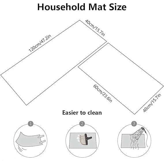 Memory Foam Anti-Slip Doormat for Home & Bathroom Entrance Grey Rectangular Mat (40x60 cm) Image 3