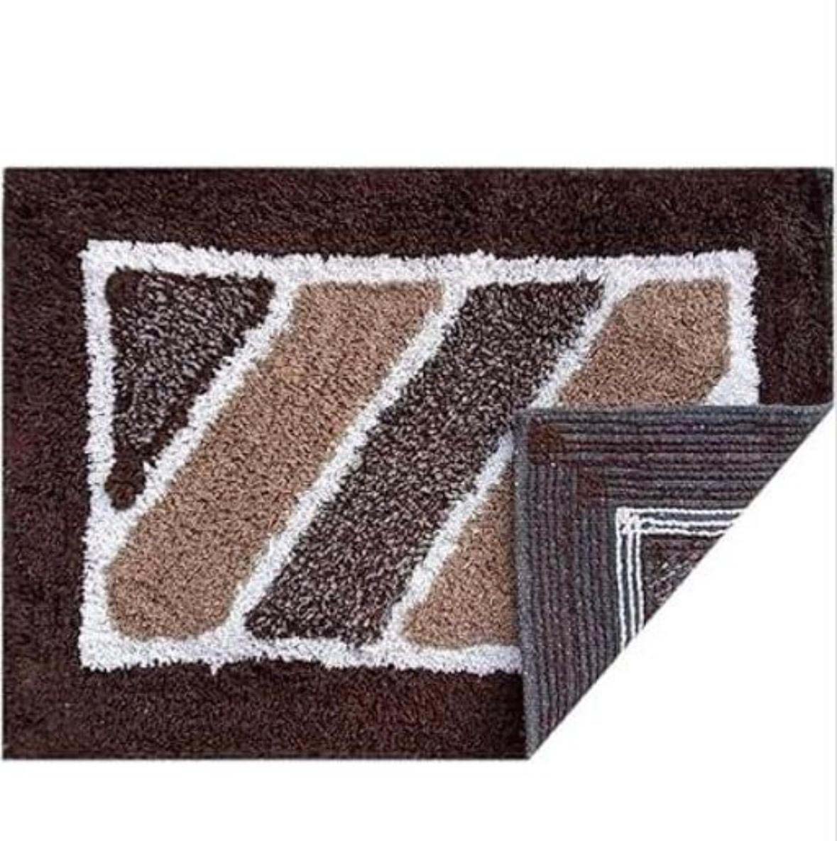 Cotton Anti-Slip Doormat for Home & Bathroom Entrance Multicolor rectangular Mat (40x60 cm) 4 Pcs Image 3