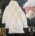6 Pcs Set 9X12 Cotton Yogurt Strainer Cheese Cloth Bag Nut Milk Bags Image 1