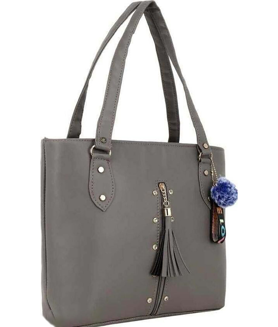 Handbag For Women And Girls Stylish grey PU Leather Bag Image 2