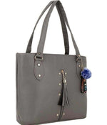 Handbag For Women And Girls Stylish grey PU Leather Bag Image 2