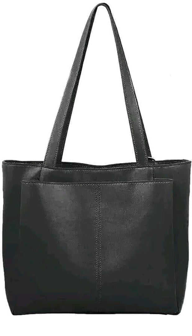 Handbag For Women And Girls Stylish Black PU Leather Bag Image 2