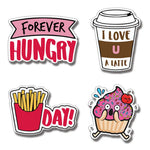 Fridge Magnets Refrigerator Stylish Set Foodie Funny Design For Home Kitchen And Office Decoration Multicolour 3X2 Inches Set Of 4 Designs Sticker Image 1
