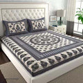 Cotton (90x100 Inch) Double Size Bedsheet With 2 Pillow Cover in Multicolor Image 1