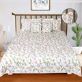 Cotton (90x100 Inch) Double Size Bedsheet With 2 Pillow Cover in White Color Image 1