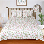 Cotton (90x100 Inch) Double Size Bedsheet With 2 Pillow Cover in White Color Image 1