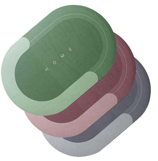 Rubber Anti-Slip Doormat for Home & Bathroom Entrance Multicolor oval Mat (40x60 cm) 3 Pcs Image 1