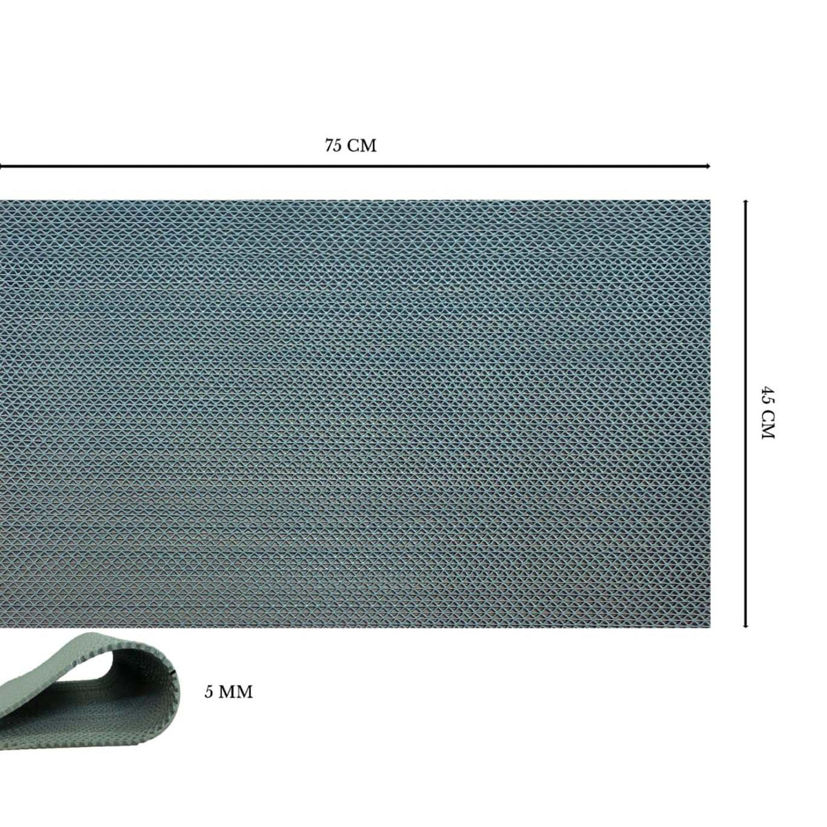 PVC Anti-Slip Doormat for Home & Bathroom Entrance Grey Rectangular Mat (45x75 cm) Image 2