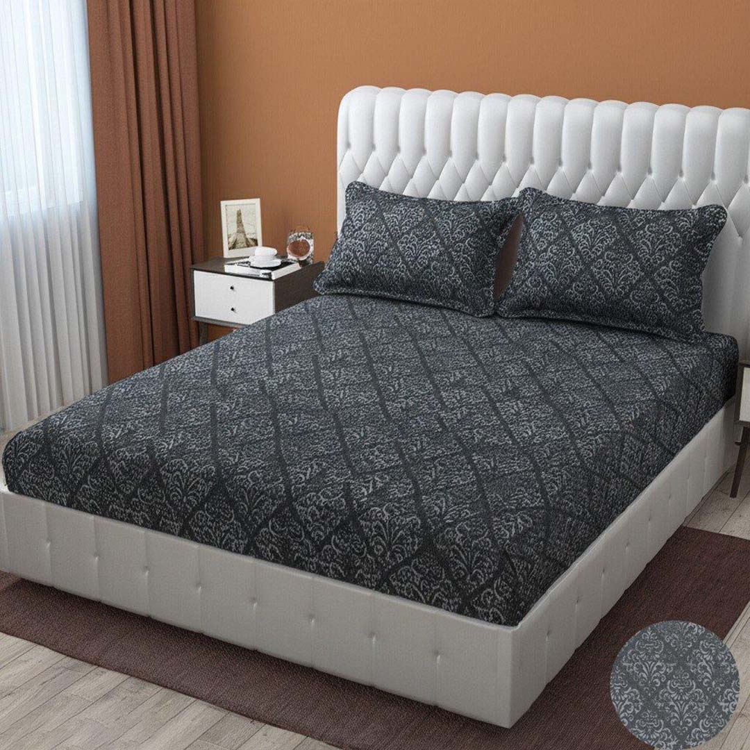 Glace Cotton (90x100 Inch) Double Size Bedsheet With 2 Pillow Cover in Multicolor Image 1