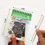Small Rainbow Scratch Notebook Paper Magic Doodle Note Pad For Kids Arts Crafts Painting Sketching With Wooden Pencil Pack Of 3 Image 4