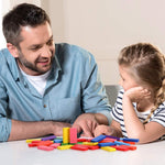 120 Pcs 12 Color Wooden Dominos Blocks Set Building Block For Kids Game Educational Play Toy Domino Racing Toy Game Image 4
