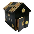 Wooden Money Bank Hut Style Kids Piggy Coin Box Hut Shape Piggy Bankmoney Bank For Kids And Adult Black Gifts For Kids Image 1