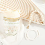 Glass Water Bottle Coffee Cup With Straw Lid Travel Mug With Pearl Handle And Nonslip Sleeve Leak Proof Tea Tumbler For Hot Cold Drink On Go Cup 350Ml Cupmulti Colourpack Image 2