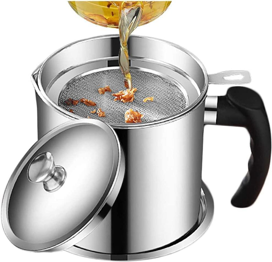 Modular Kitchen Oil Filter Stainless Steel Household Oil Pot With Lid Cooking Best Oil Health Shaver Oil Fat Separator For Filter Residue Image 1