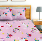 Glace Cotton (78x72 Inch) Double Size Bedsheet With 2 Pillow Cover in Pink Color Image 3