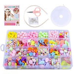 Diy Bead Set Necklace Bracelets Jewelry Making Kits Colorful Acrylic Crafting Beads Kit Box With Accessories For Kids Image 1