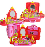 3 In 1 Beauty Set For Kids Girl Beauty With Suitcase Play Beauty Set Pink Image 1