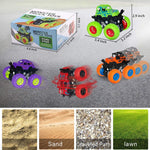 2 Monster Truck Friction Powered Cars Toys 360 Degree Stunt Image 4
