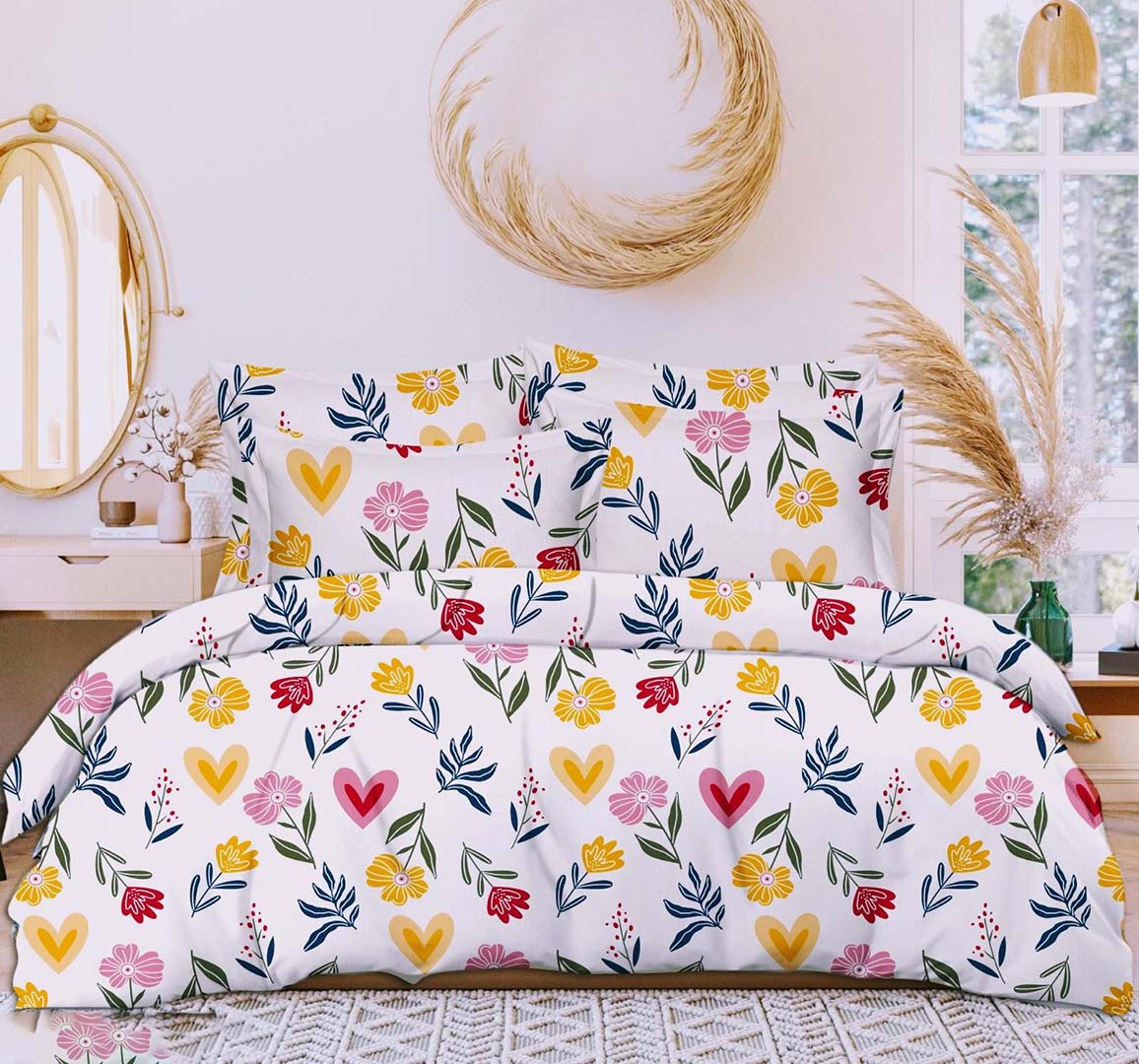 Cotton (90x100 Inch) Double Size Bedsheet With 2 Pillow Cover in White Color Image 1