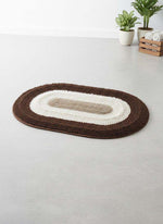 Polyester Anti-Slip Doormat for Home & Bathroom Entrance Brown oval Mat (40x60 cm) Image 3