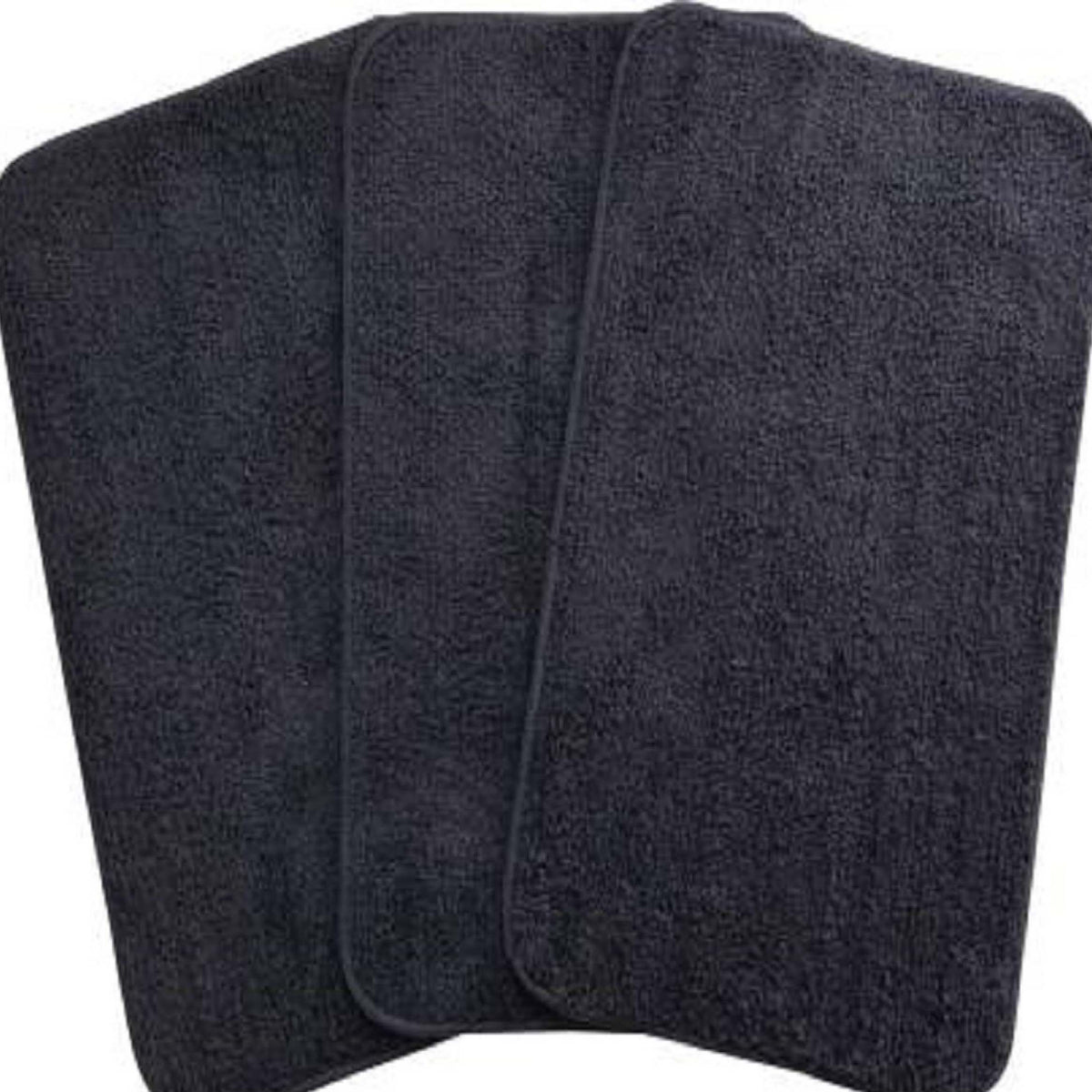Microfiber Anti-Slip Doormat for Home & Bathroom Entrance Black Rectangular Mat (40x60 cm) 3 Pcs Image 1