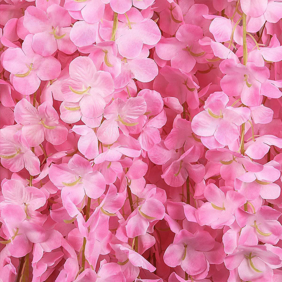 Well Art Gallery Pack 36 Feet Artificial Wisteria Vine Ratta Hanging Garland Silk Flowers String Home Party Wedding Decor Pink Set Of 6 Image 4