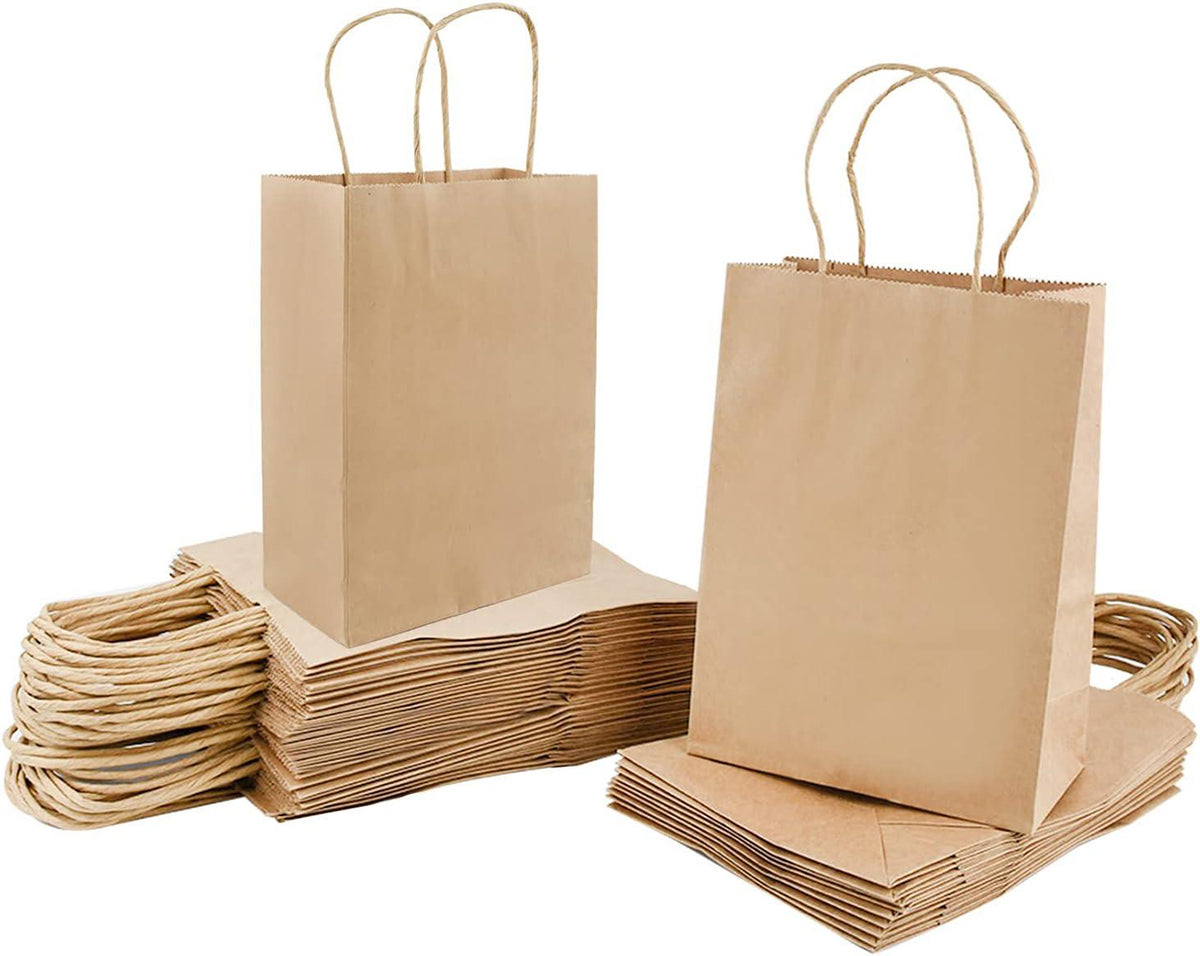 10 Pcs Kraft Paper Gift Bags With Twisted Handles 10X5X14 Inch Brown Paper Bags With Handles Gift Bags In Bulk Goodie Bags Paper Bags For Small Business Small Gift Bag Brown 10 Pcs Image 3