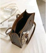 Handbag For Women And Girls Stylish Black & White PU Leather Bag Image 3