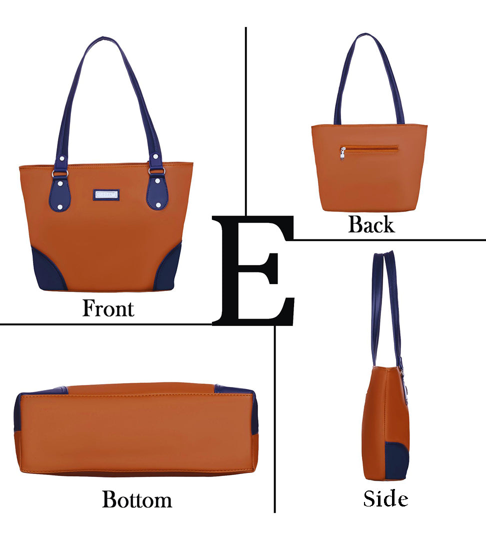 Handbag For Women And Girls Stylish Brown PU Leather Bag Image 2
