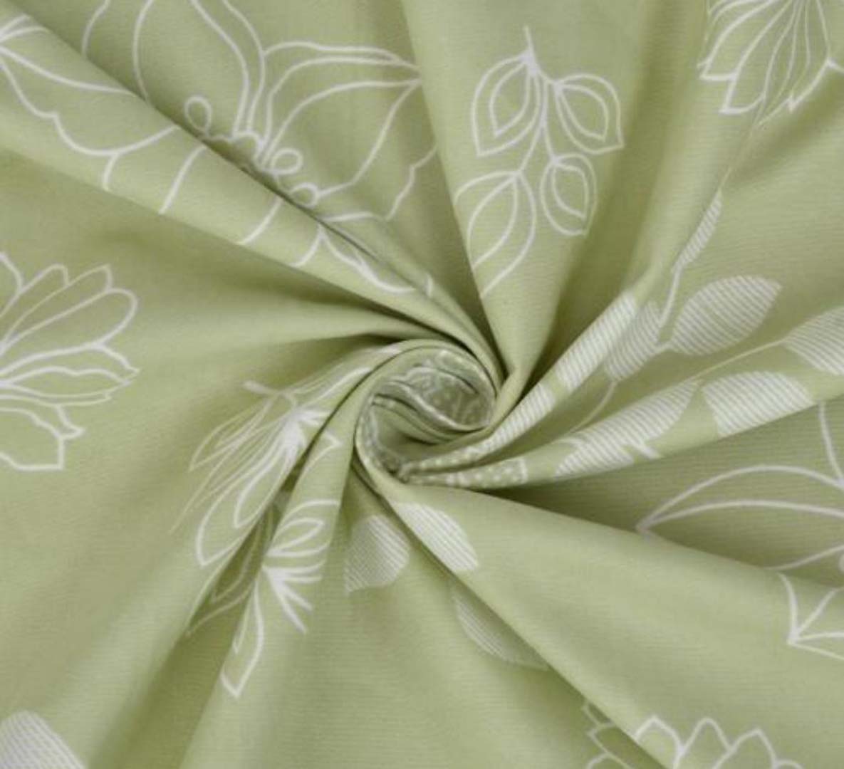 Cotton (78x72 Inch) Double Size Bedsheet With 2 Pillow Cover in Pista Color Image 3
