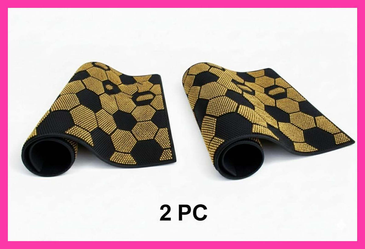 Cotton Anti-Slip Doormat for Home & Bathroom Entrance Multicolor Rectangular Mat (40x60 cm) 2 Pcs Image 1