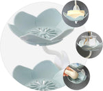 Wall Mounted Double Layer Soap Dish Holder Flower Design Sabundani With Magic Sticker Self Adhesive Sponge Soap Rack For Kitchen Bathroom 1 Pc Multicolor Image 2