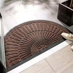 Rubber Anti-Slip Doormat for Home & Bathroom Entrance Brown Semi Circle Mat (45x75 cm) Image 3