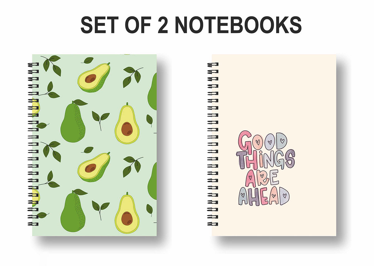 Pack Of 2 144 Pages Unruled Notebook Diary Image 1