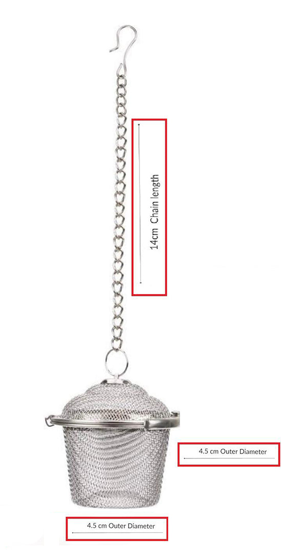 Stainless Steel Mesh Tea Infuser For Loose Leaf Tea With Chain Hook Saucerfine Mesh Tea Strainers Classic Tea Infuser For Brew Tea Image 2