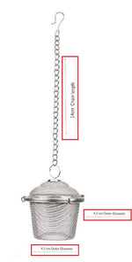 Stainless Steel Mesh Tea Infuser For Loose Leaf Tea With Chain Hook Saucerfine Mesh Tea Strainers Classic Tea Infuser For Brew Tea Image 2
