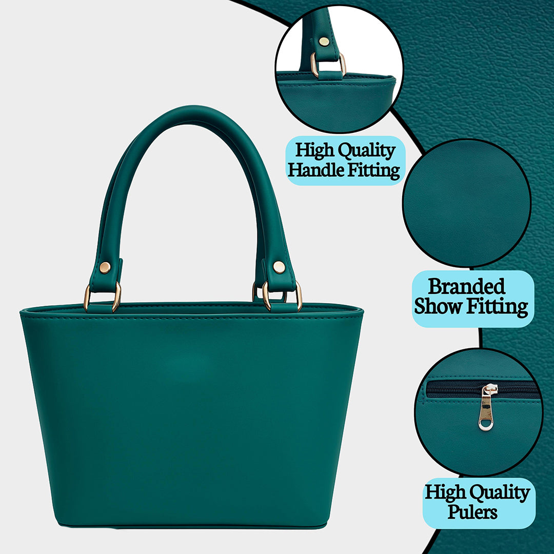 Handbag For Women And Girls Stylish blue Synthetic Bag Image 2