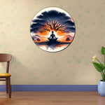 Sdf Meditation Buddha Wooden Wall Hanging Wall Painting For Home Decoration Gift 95 X 95 Inch Pack Of 1 Multi Image 4