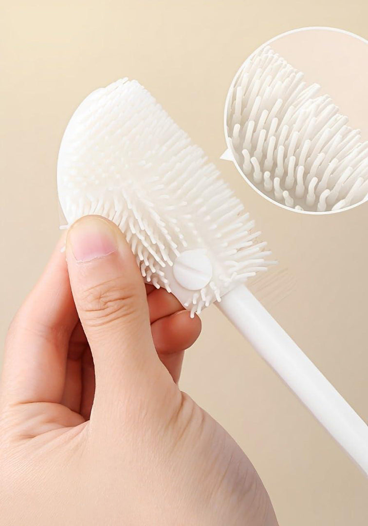 Long Handle Silicone Bottle Brush Flexible Cleaning Brush With Soft Bristles Multipurpose Kitchen Cleaner For Bottles And Cups White Image 3