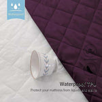 Quilted Fabric (72x78 Inch) Double Size Bedsheet With 2 Pillow Cover in Violet Color Image 3