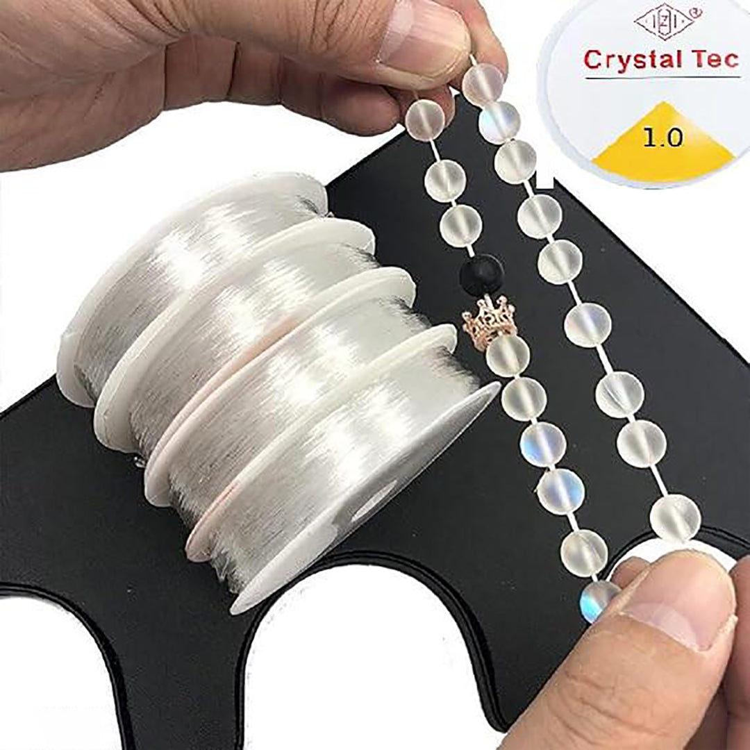 1 Mm 2Pcs Of Transparent Stretchy Elastic Cord Clear Round For Beading Necklaces Bracelet Spool Necklace Jewellry Making And Craft Bracelet Beads Thread Making Wire Roll Pack Of 2 Image 1