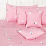 Cotton (85x85 Inch) Double Size Bedsheet With 2 Pillow Cover in Pink Color Image 1