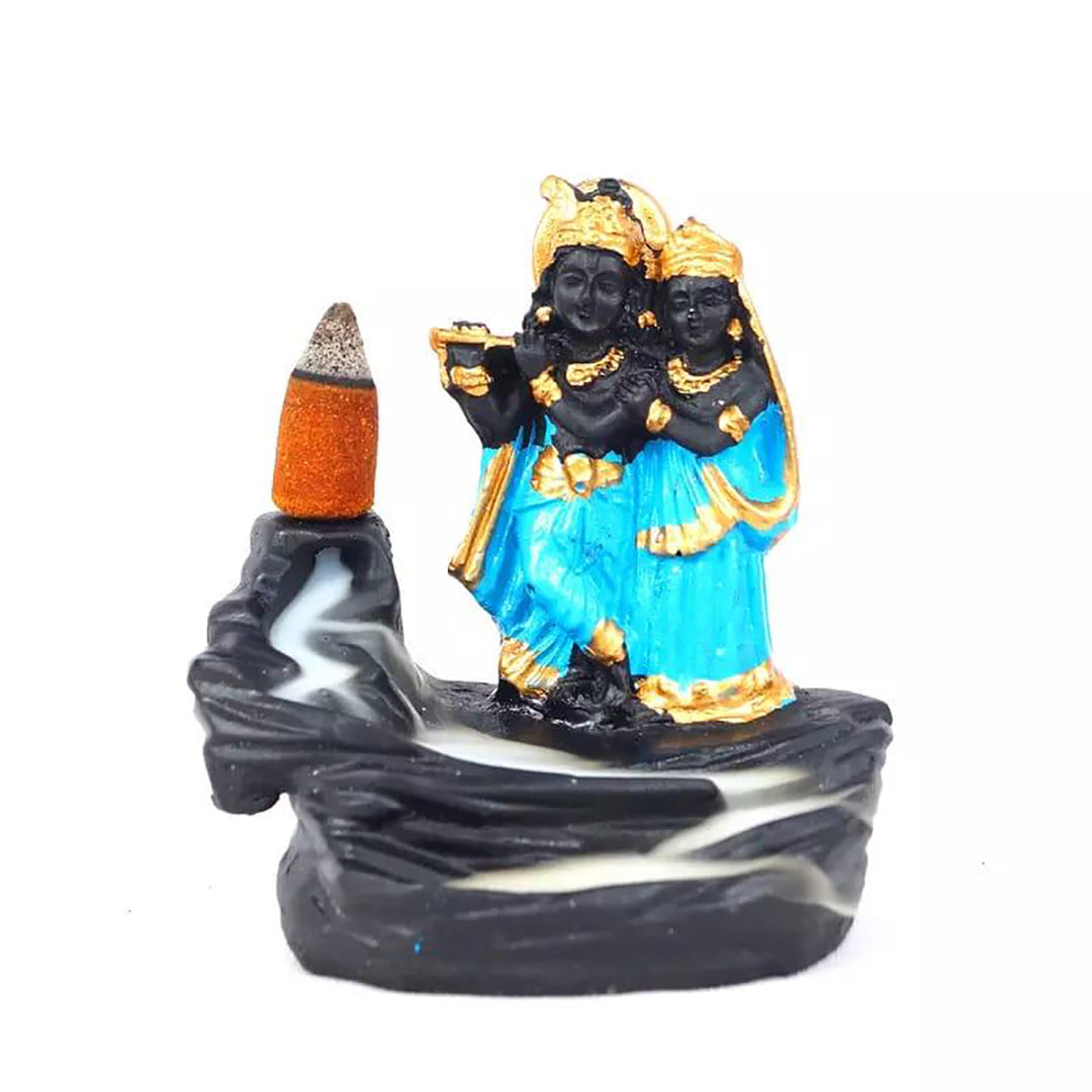 Pmr Resin Smoke Backflow Fountain Like Waterfall Radha Krishana Incense Holder Decorative Showpiece Gift Incense Cones 10X7X 10 Cmidols Image 3