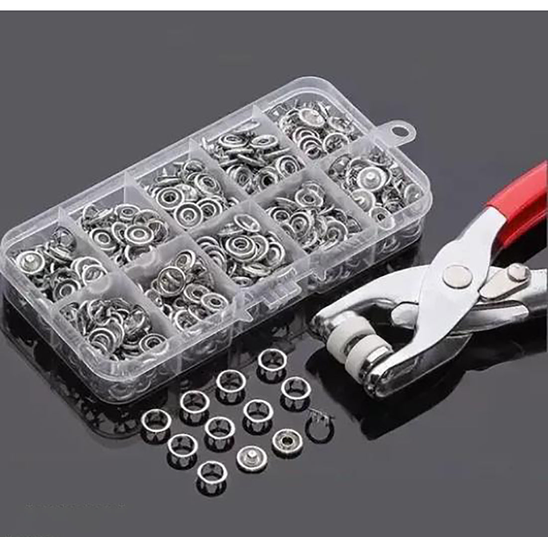 Snap Buttons Kitcraftsmanship Diy 100 Sets Metal Snaps Buttons With Fastener Pliers Press Tool Kit For Clothing Sewing And Crafting Image 1